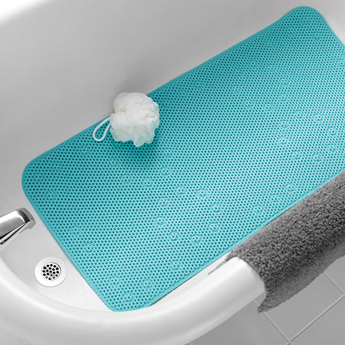 17 in. x 36 in. Cushioned Bathtub Mat, Aqua