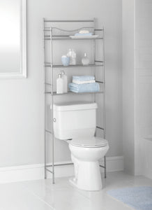 3-Shelf Bathroom over the Toilet Space Saver with Liner, Satin Nickel