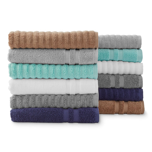 Performance Mix Textured 6-Piece Bath Towel Set - Navy Blue