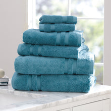 Load image into Gallery viewer, Performance Solid 6-Piece Bath Towel Set - Coolwater